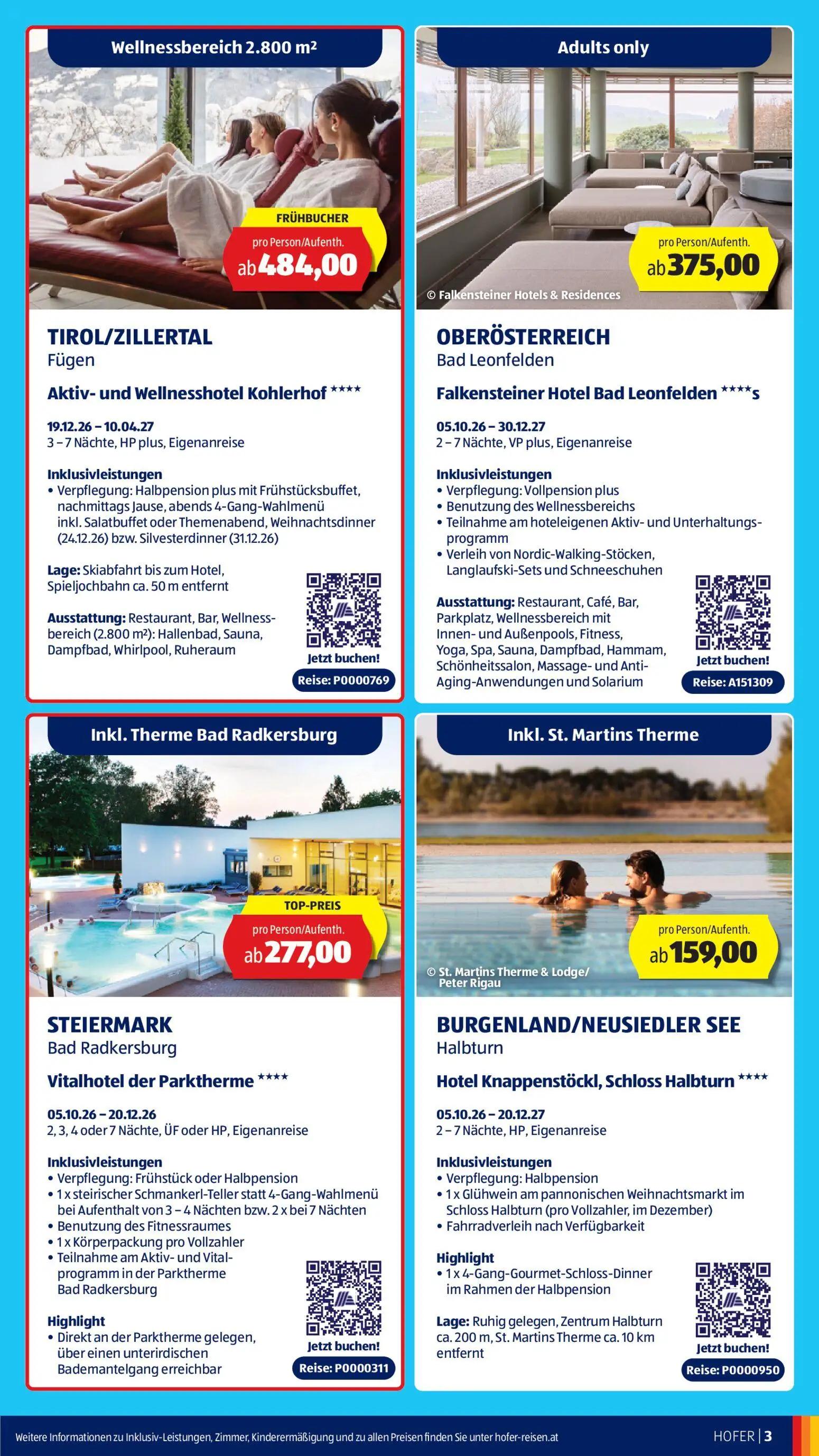 Hofer Prospekt, Seite 3 von 12 — Aktiv- und Wellnesshotel Kohlerhof, Falkensteiner Hotel Bad Leonfelden, Vitalhotel der Park…