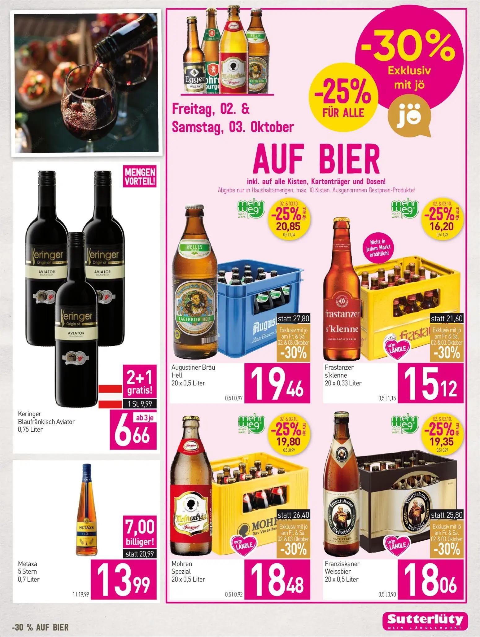 Sutterlüty Prospekt, Seite 11 von 16 — Augustiner Bräu Hell, Mohren Spezial, Franziskaner Weissbier