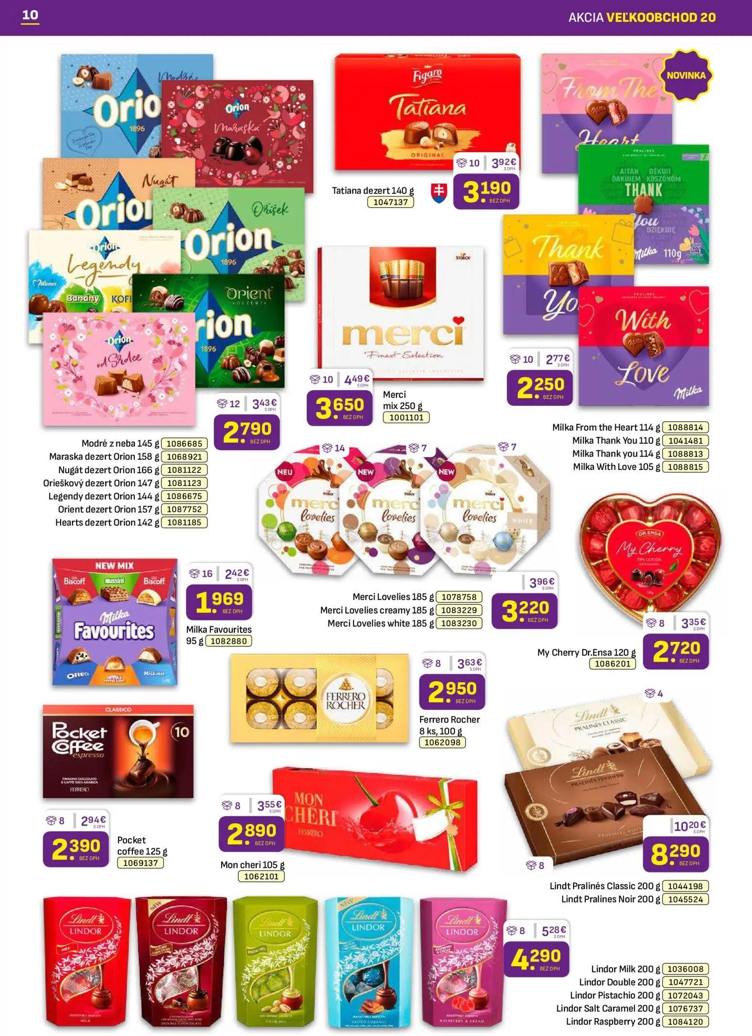 Libex leták, strana 10 z 40 — Lindt Pralinés Classic, Lindor Milk, Merci mix