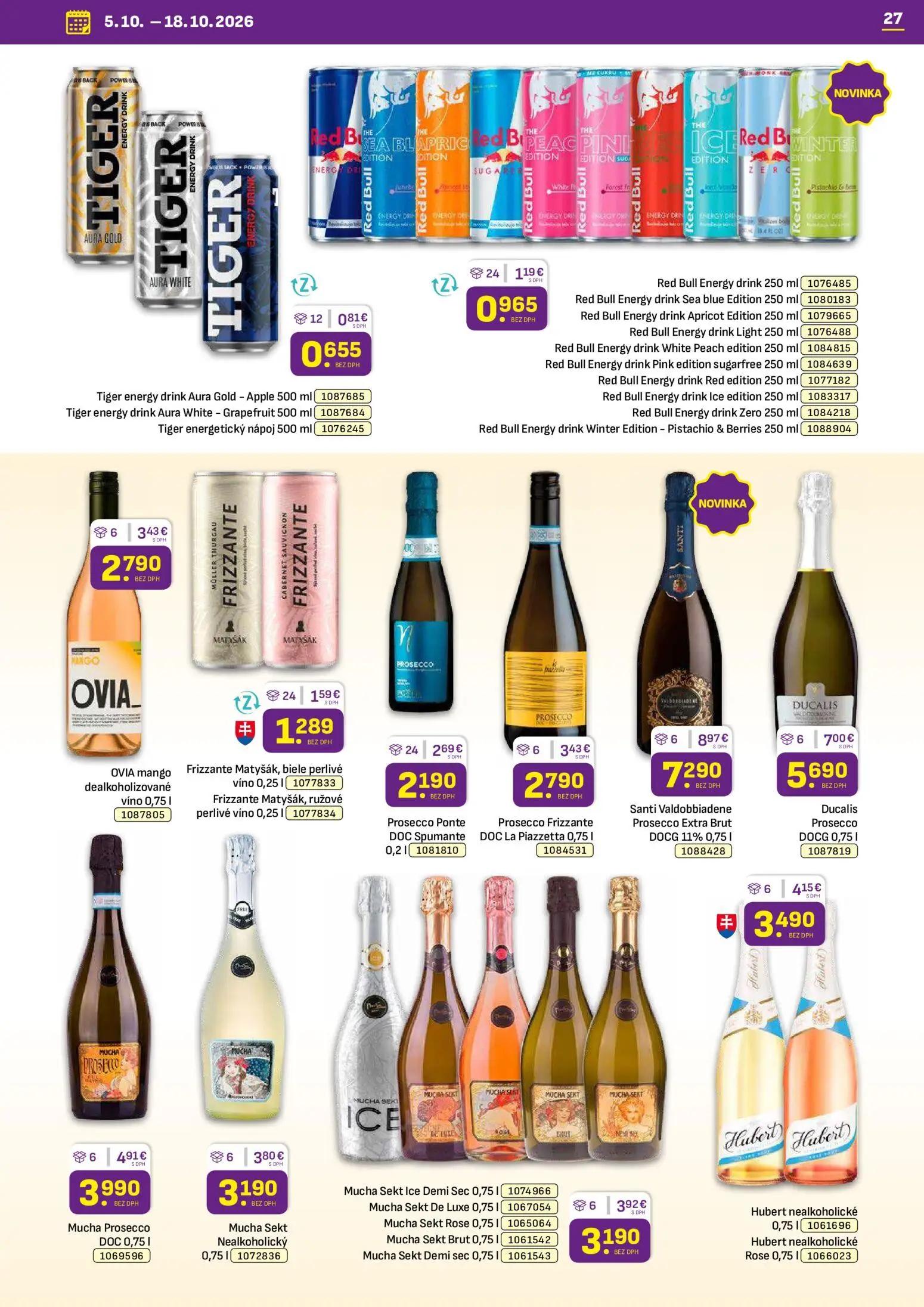 Libex leták, strana 27 z 40 — Tiger energy drink Aura Gold - Apple, Tiger energy drink Aura White - Grapefruit, Tiger energe…