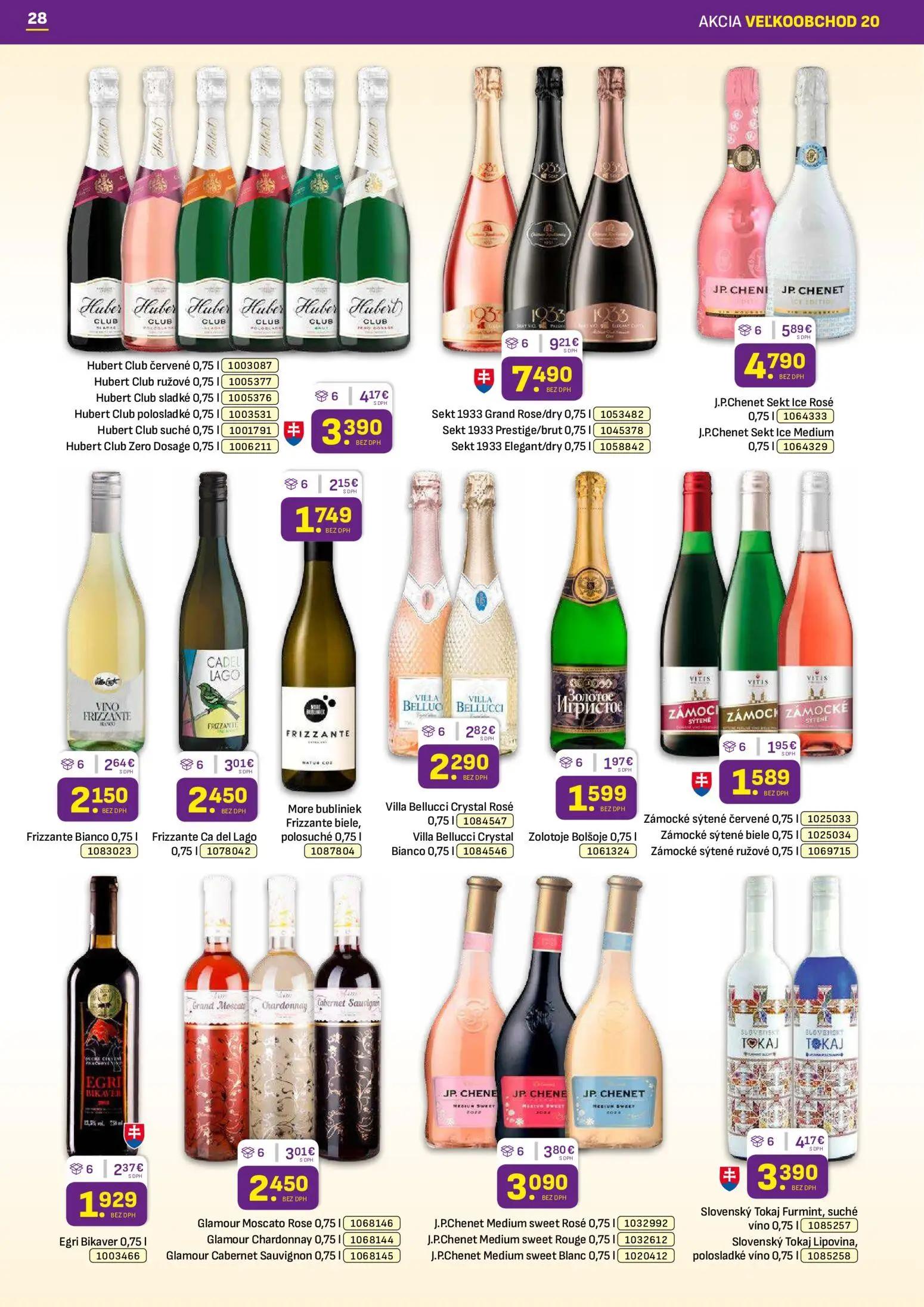 Libex leták, strana 28 z 40 — Hubert Club červené, Hubert Club ružové, Hubert Club sladké