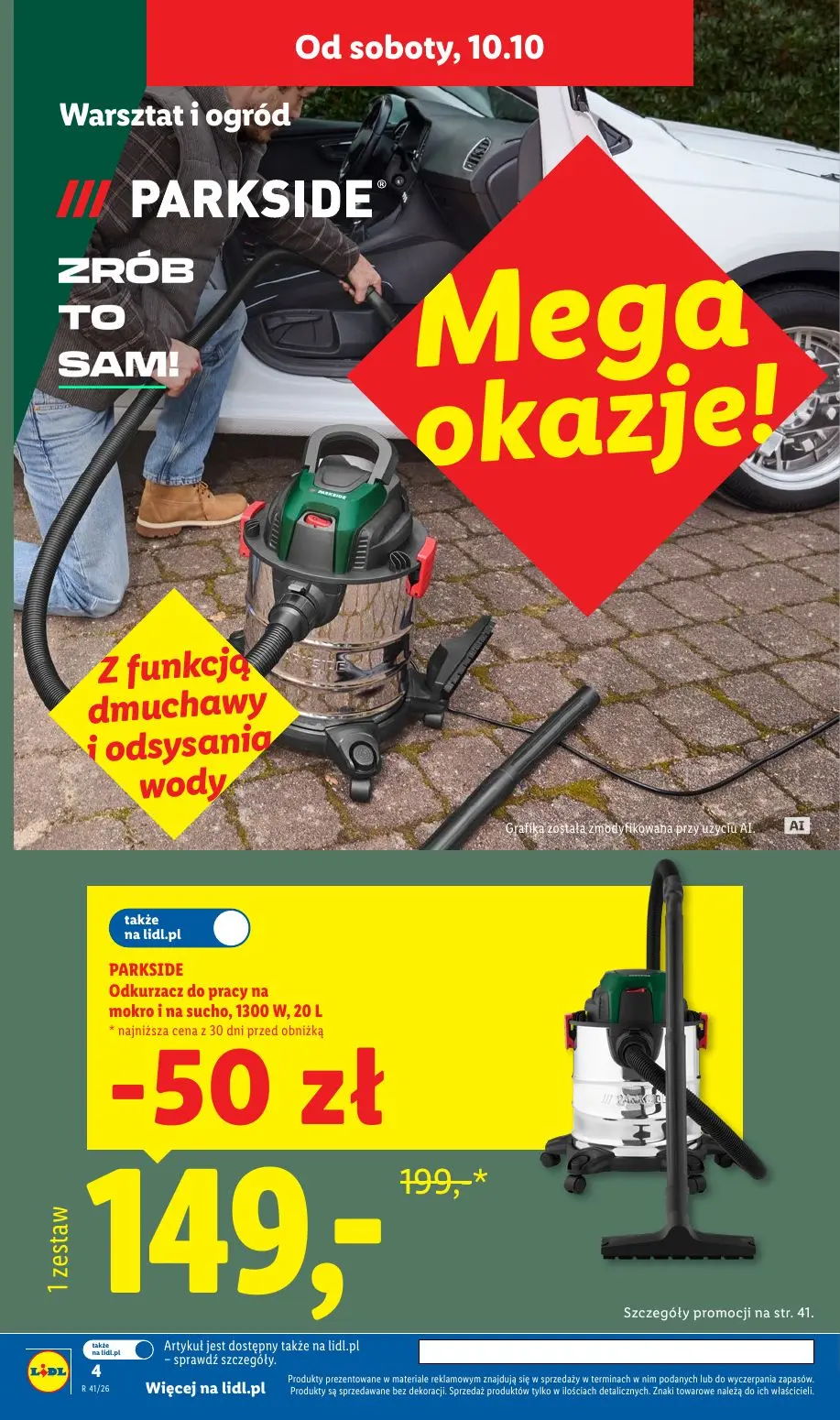 Lidl gazetka, strona 6 z 62 — PARKSIDE Odkurzacz do pracy na mokro i na sucho, 1300 W, 20 L