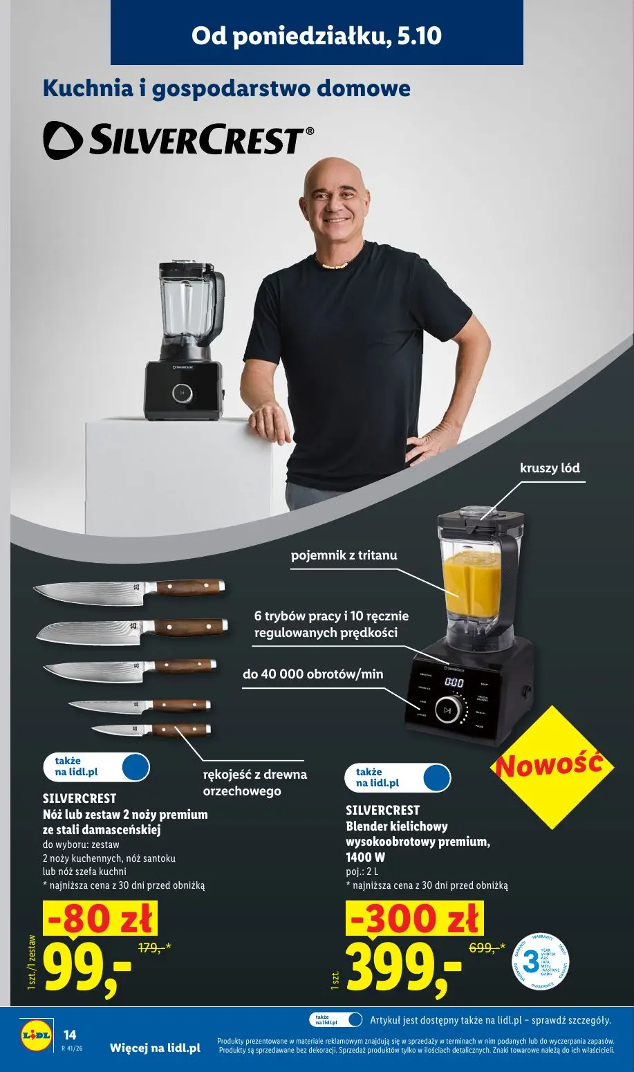 Lidl gazetka, strona 18 z 62 — SILVERCREST Blender kielichowy wysokoobrotowy premium, SILVERCREST Nóż lub zestaw 2 noży prem…