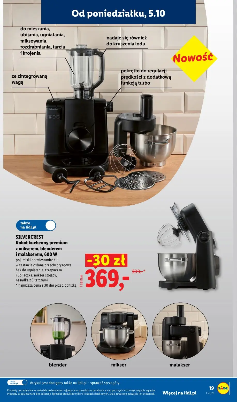 Lidl gazetka, strona 23 z 62 — SILVERCREST Robot kuchenny premium z mikserem, blenderem i malakserem
