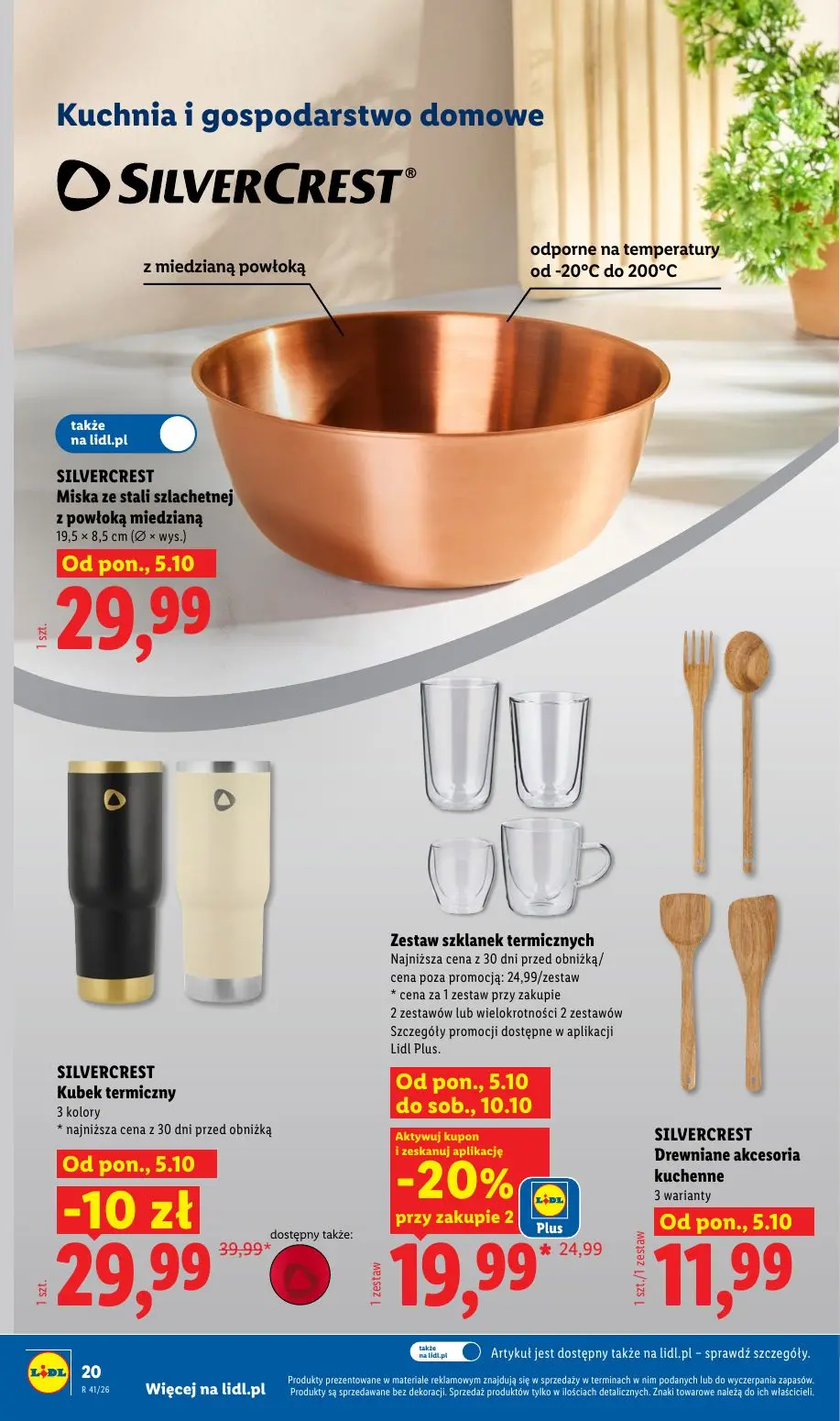 Lidl gazetka, strona 24 z 62 — SILVERCREST Kubek termiczny, Zestaw szklanek termicznych, SILVERCREST Miska ze stali szlachet…