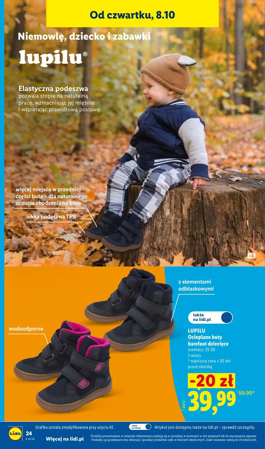 Lidl gazetka, strona 34 z 62 — Ocieplane buty barefoot dziecięce