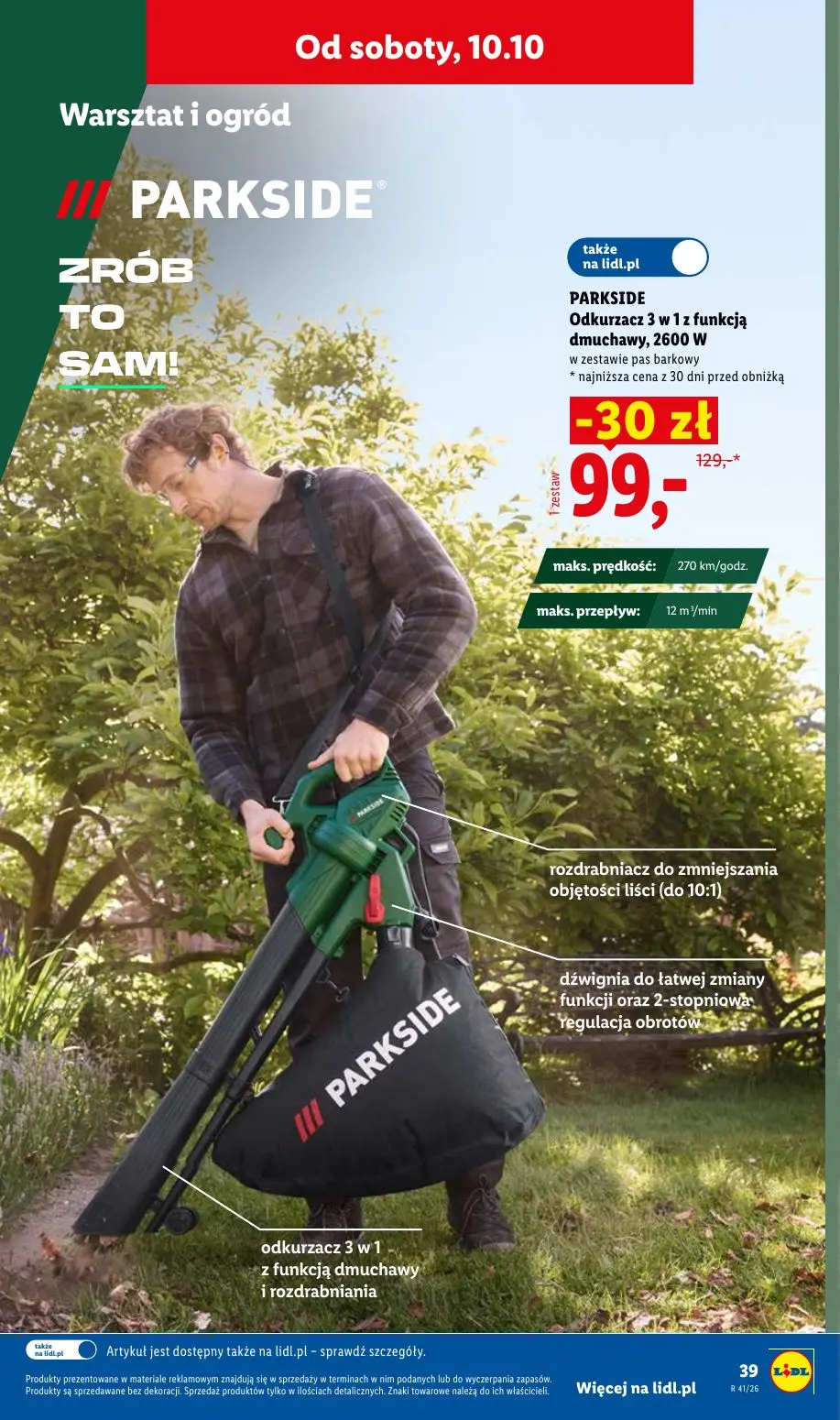 Lidl gazetka, strona 49 z 62 — PARKSIDE Odkurzacz 3 w 1 z funkcją dmuchawy, 2600 W