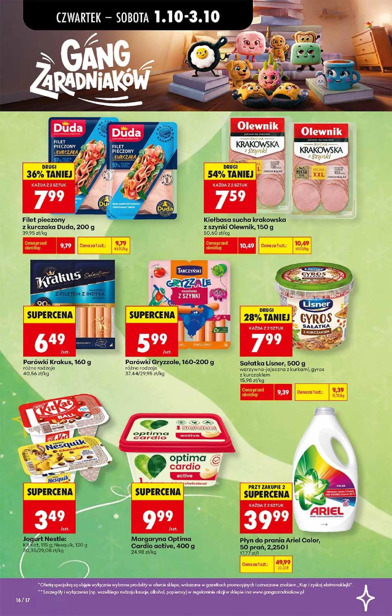 Biedronka gazetka, strona 3 z 5 — Płyn do prania Ariel Color, Kiełbasa sucha krakowska z szynki Olewnik, Filet pieczony z ku…