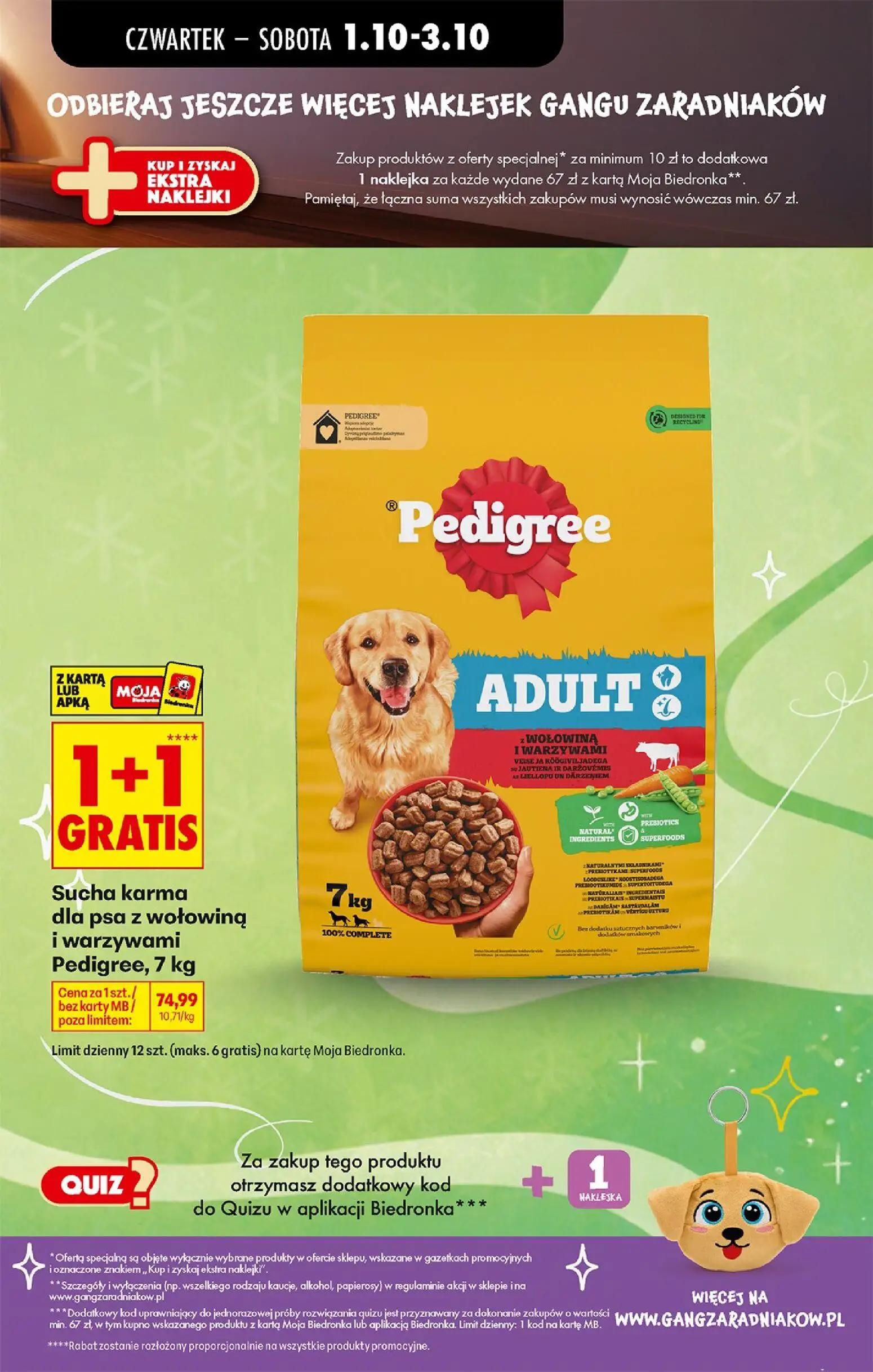 Biedronka gazetka, strona 17 z 94 — Sucha karma dla psa z wołowiną i warzywami Pedigree, 7 kg