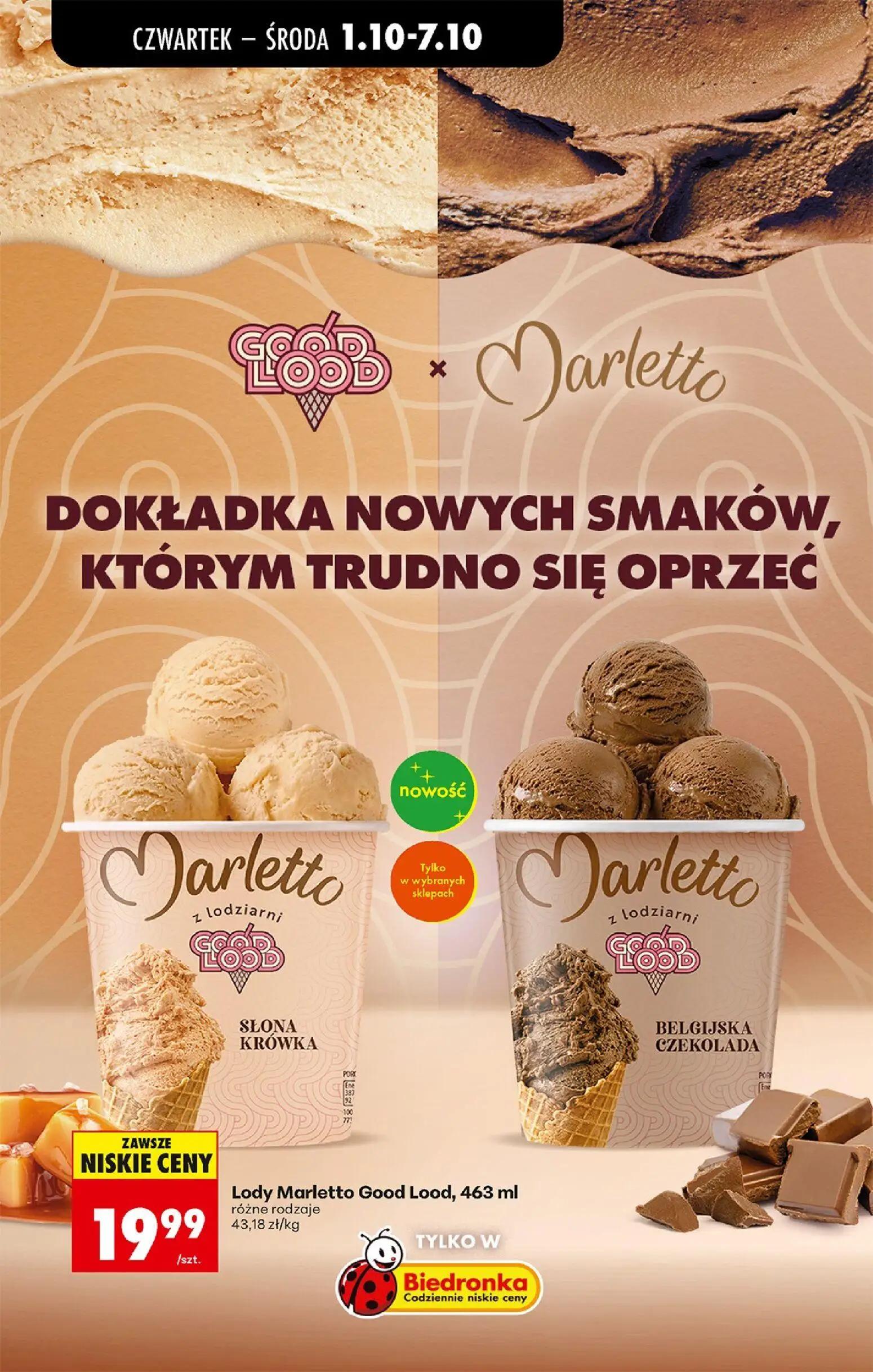 Biedronka gazetka, strona 42 z 94 — Lody Marletto Good Lood
