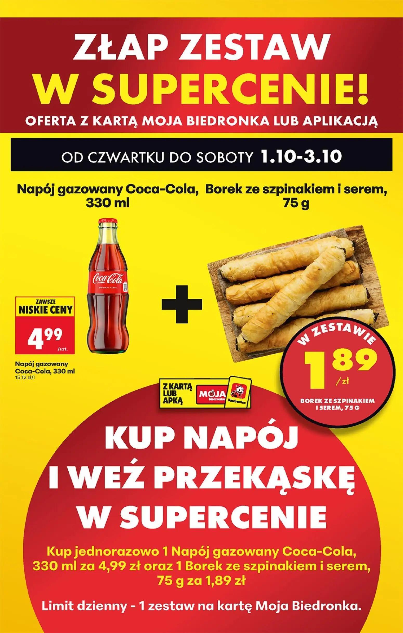 Biedronka gazetka, strona 44 z 94 — Napój gazowany Coca-Cola, Borek ze szpinakiem i serem