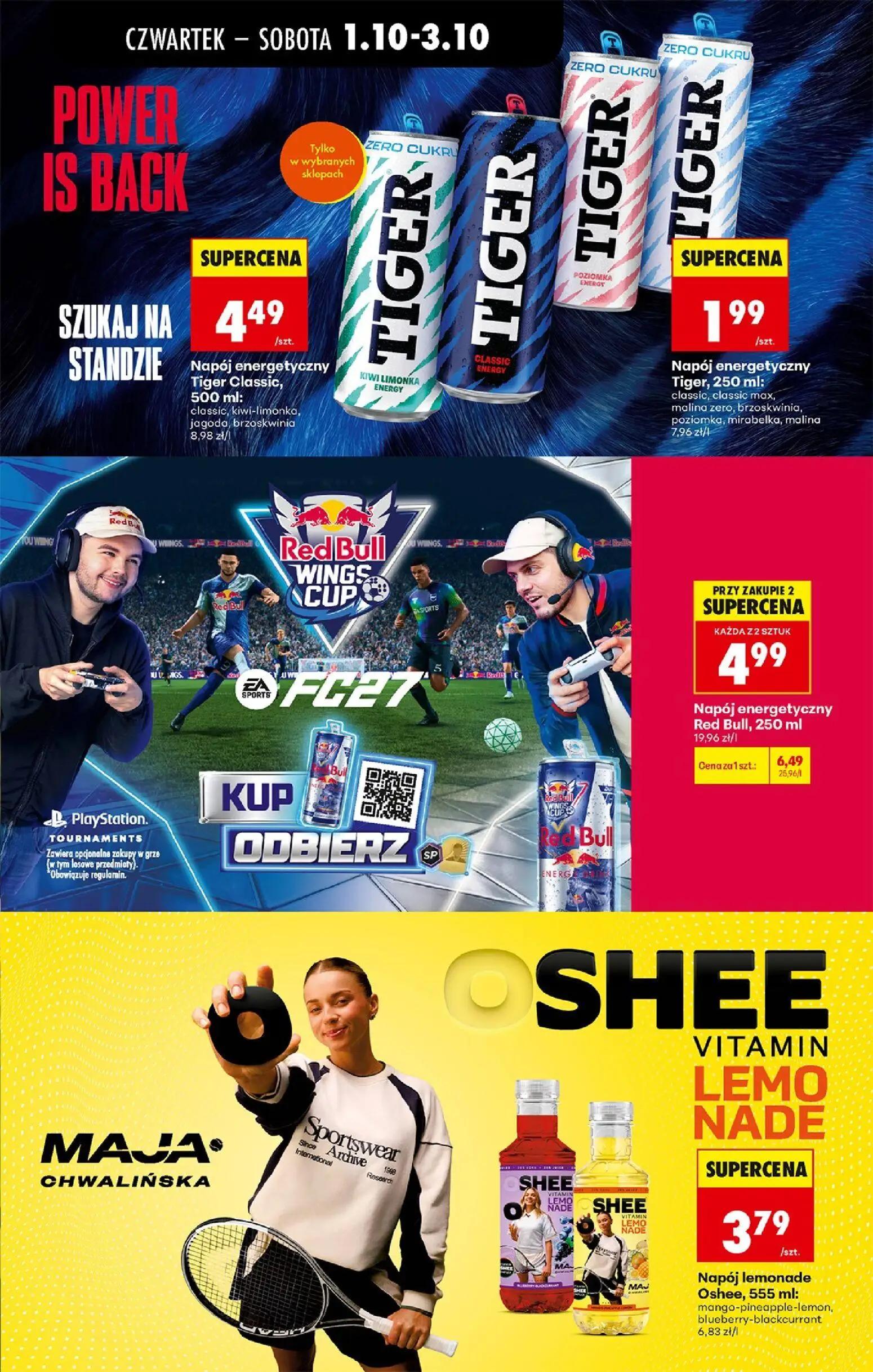 Biedronka gazetka, strona 59 z 94 — Napój energetyczny Red Bull, 250 ml, Napój energetyczny Tiger Classic, 500 ml: classic, …