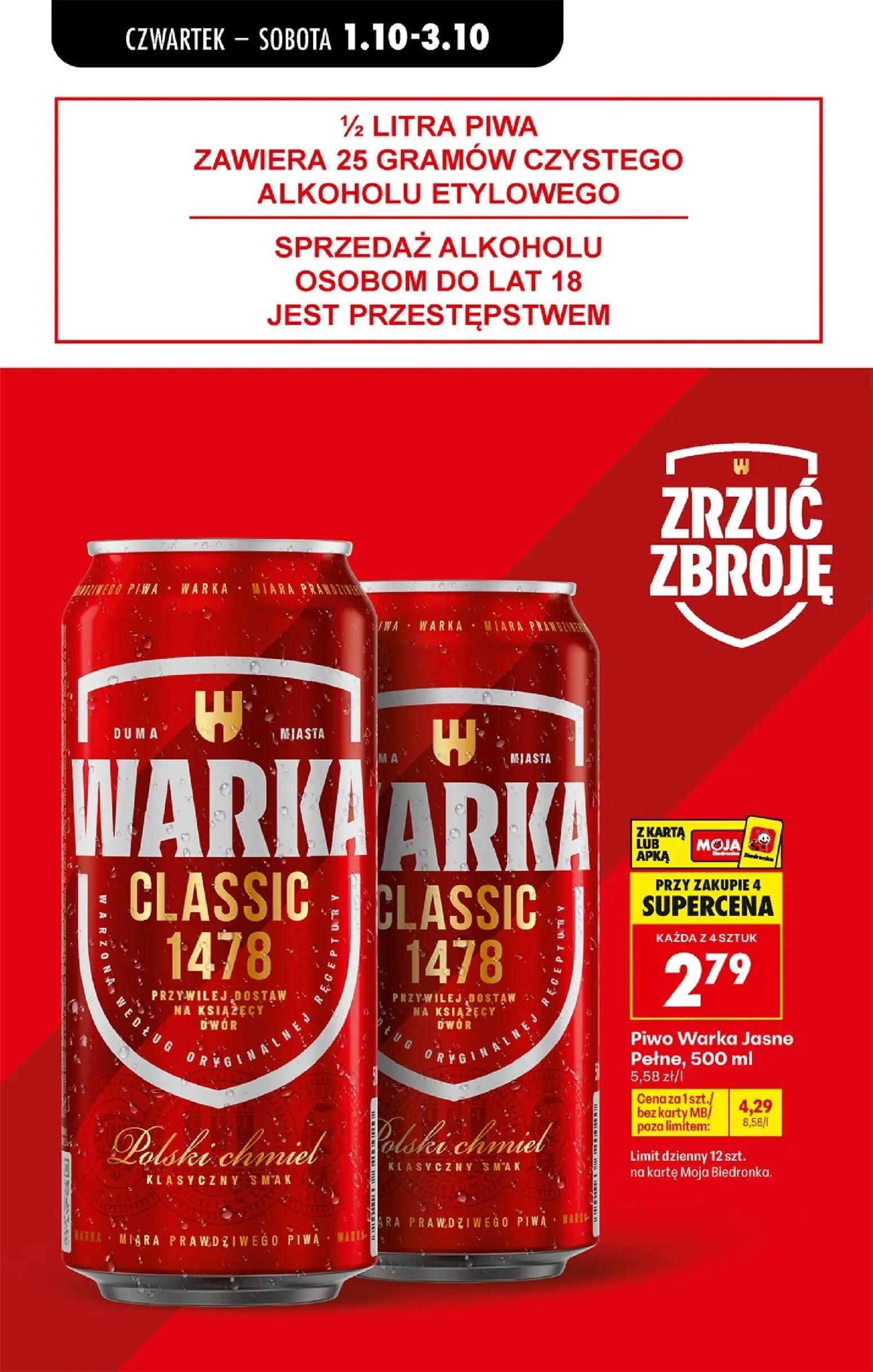 Biedronka gazetka, strona 62 z 94 — Piwo Warka Jasne Pełne