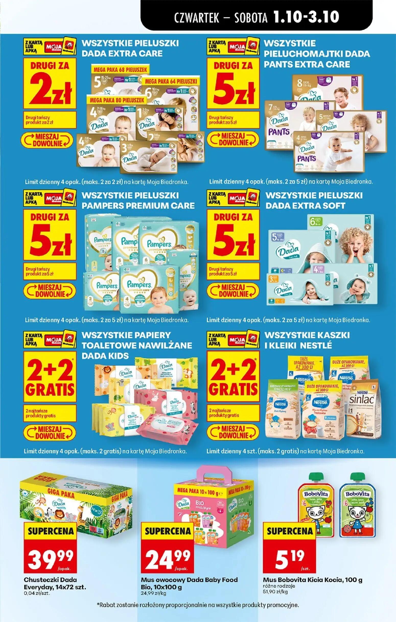 Biedronka gazetka, strona 69 z 94 — Wszystkie pieluszki Dada Extra Care, Wszystkie pieluchomajtki Dada Pants Extra Care, Wsz…