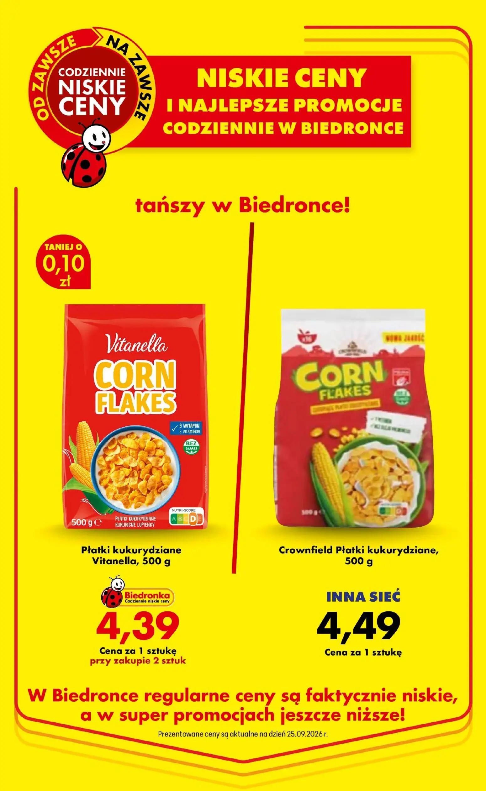Biedronka gazetka, strona 90 z 94 — Płatki kukurydziane Vitanella, Crownfield Płatki kukurydziane