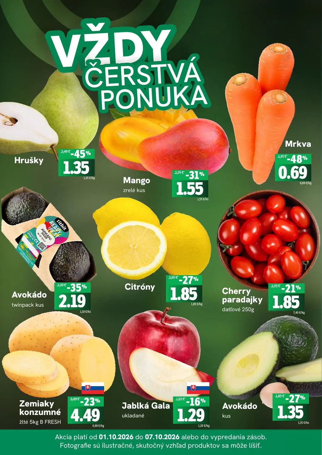 Fresh leták, strana 3 z 4 — Zemiaky konzumné, Avokádo, Hrušky