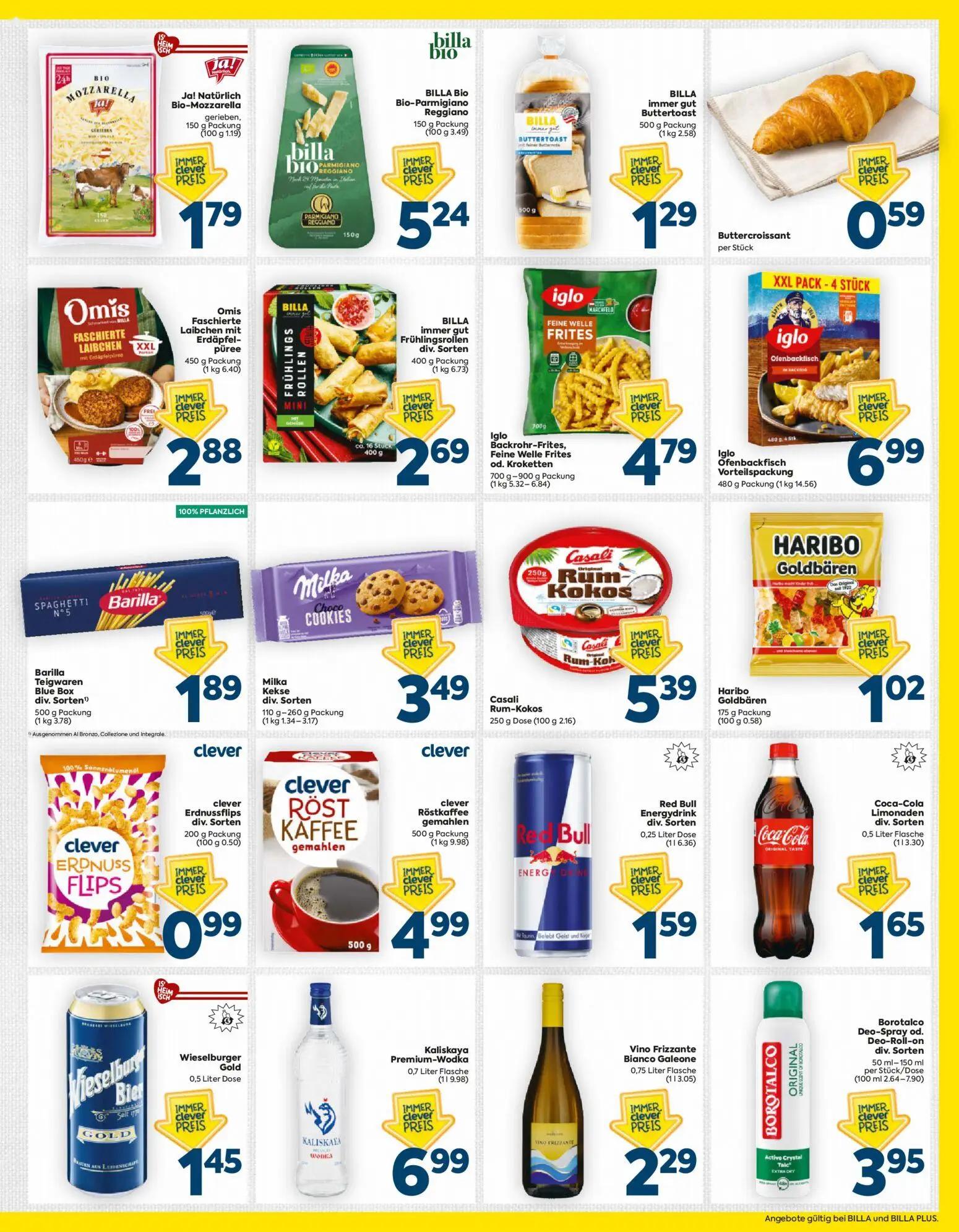 Billa Prospekt, Seite 3 von 16 — Ja! Natürlich Bio-Mozzarella gerieben, BILLA Bio Bio-Parmigiano Reggiano, BILLA immer gut B…