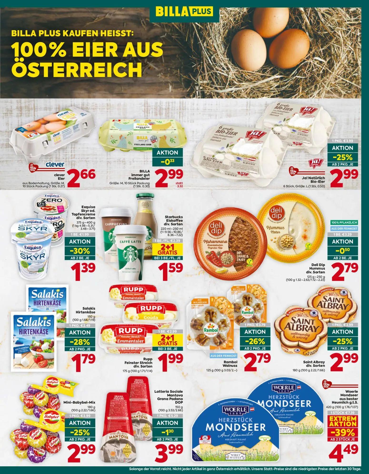 Billa Plus Prospekt, Seite 11 von 16 — Woerle Mondseer aus bester Heumilch g.t.s., Latteria Sociale Mantova Grana Padano DOP…