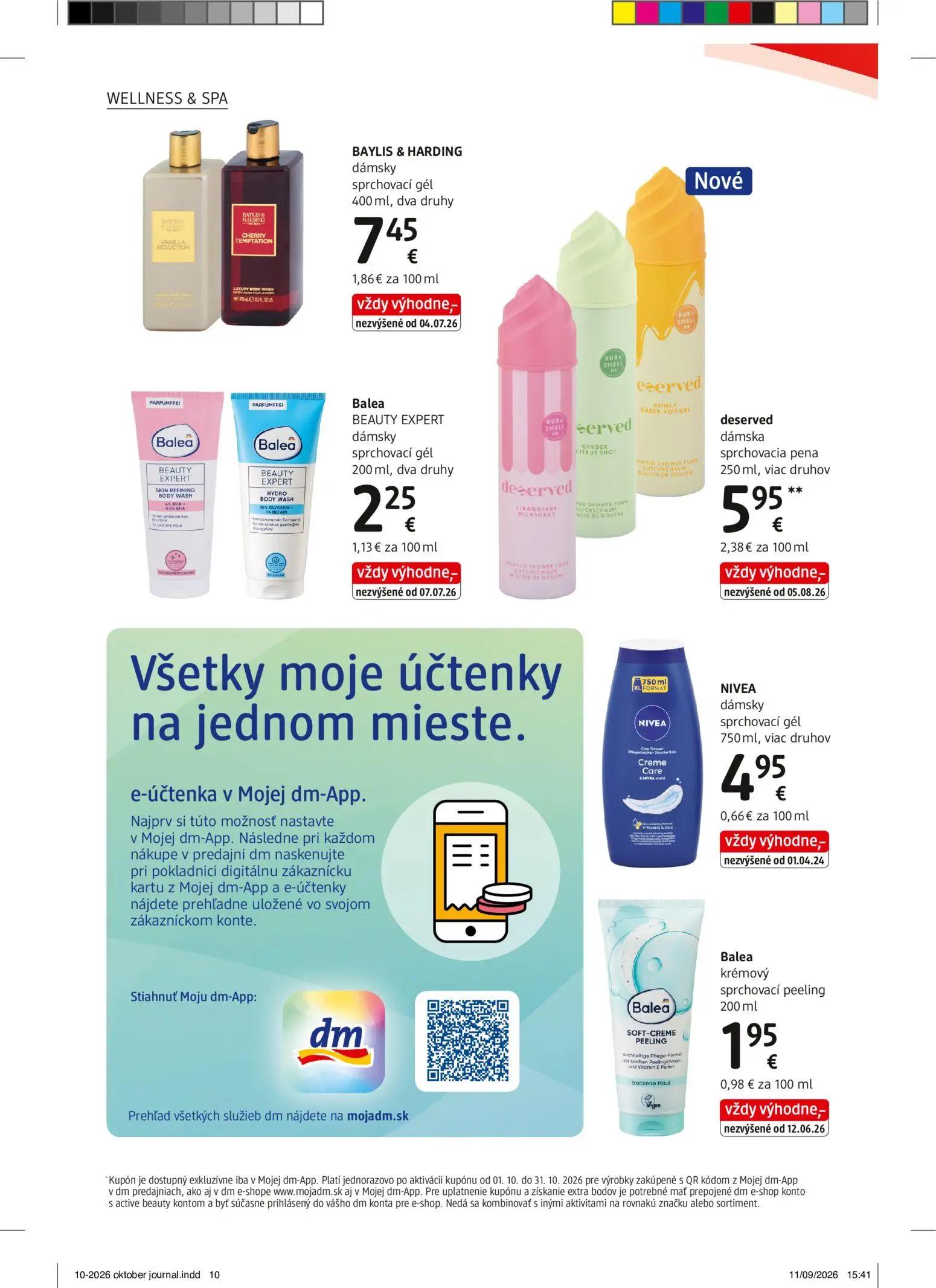 DM Drogerie leták, strana 10 z 32 — BAYLIS & HARDING dámsky sprchovací gél, Balea BEAUTY EXPERT dámsky sprchovací gél, deser…