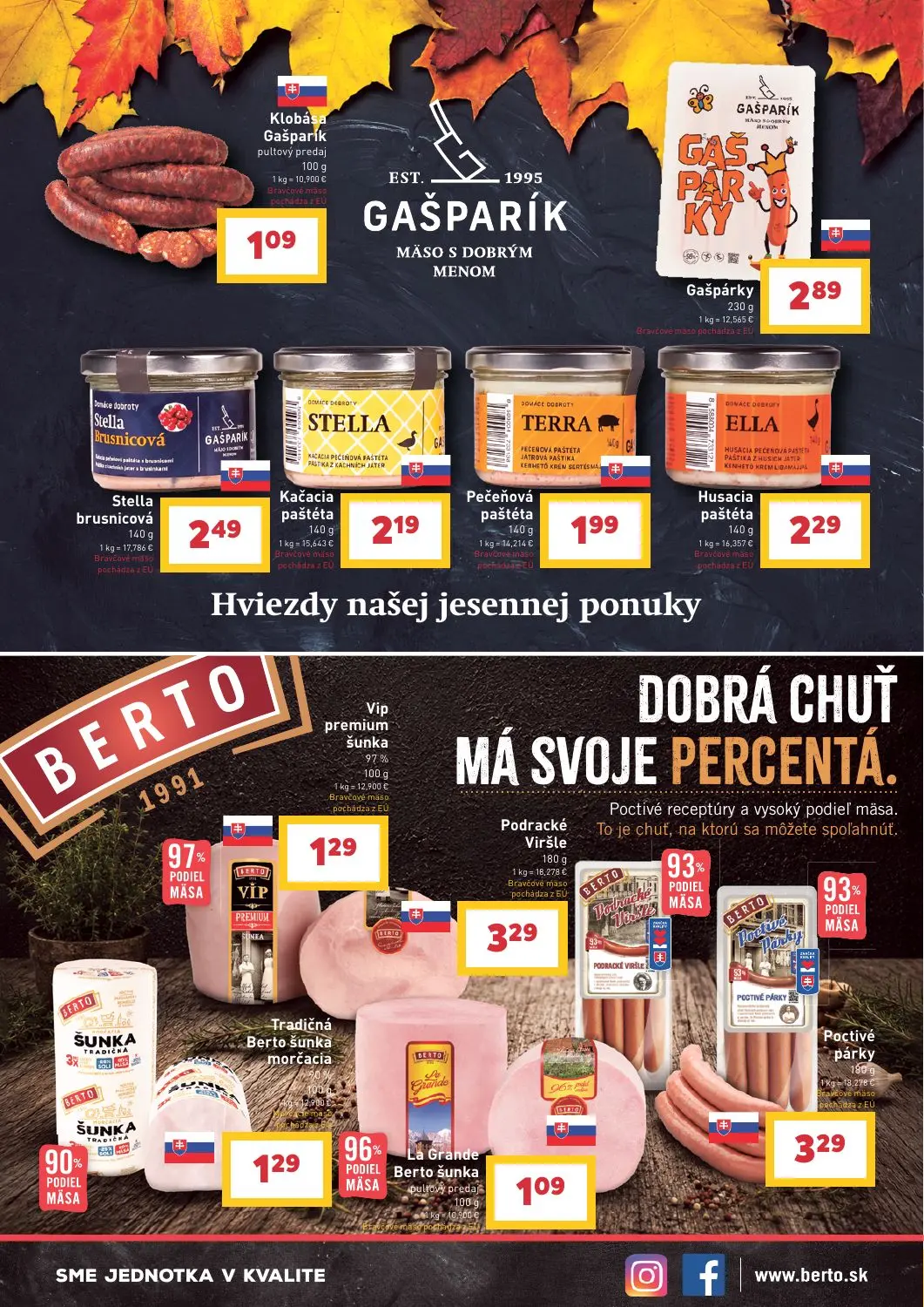 Billa leták, strana 2 z 43 — Klobása Gašparík pultový predaj, Gašpárky, Stella brusnicová